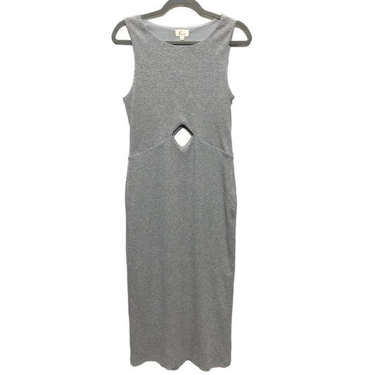 Grey Dress Casual Midi Clothes Mentor, Size L