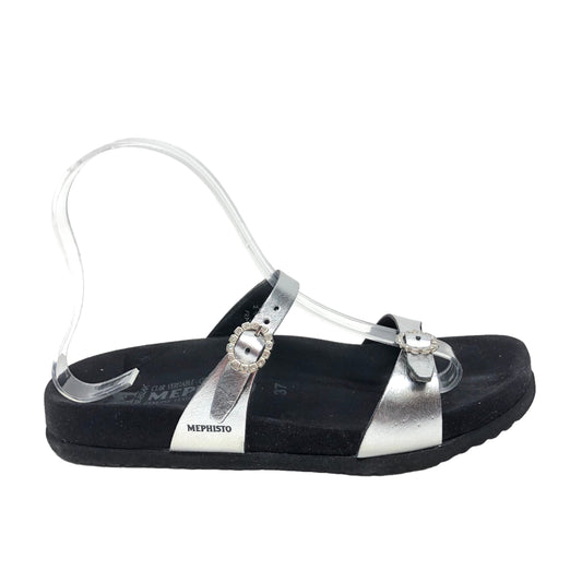 Silver Sandals Flats Mephisto, Size 7