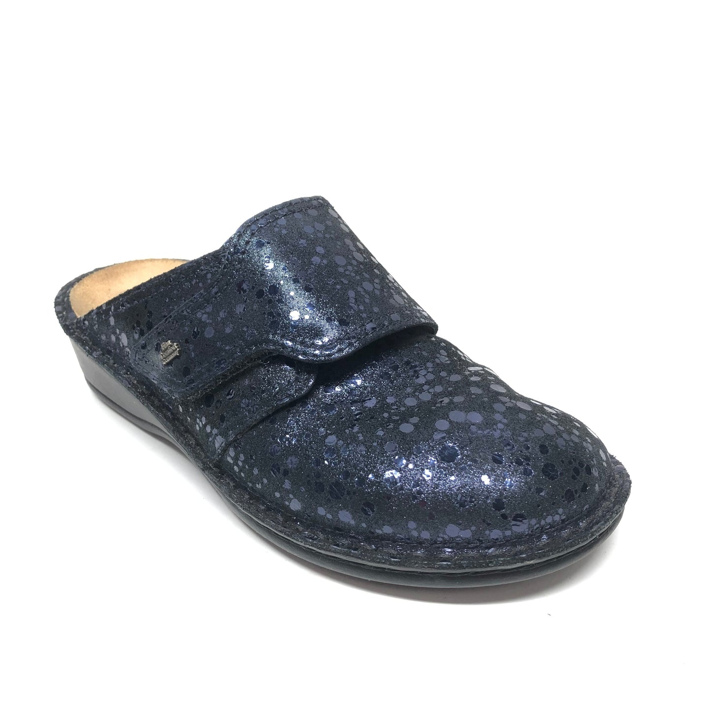 Black & Blue Sandals Heels Wedge Finn Comfort, Size 7