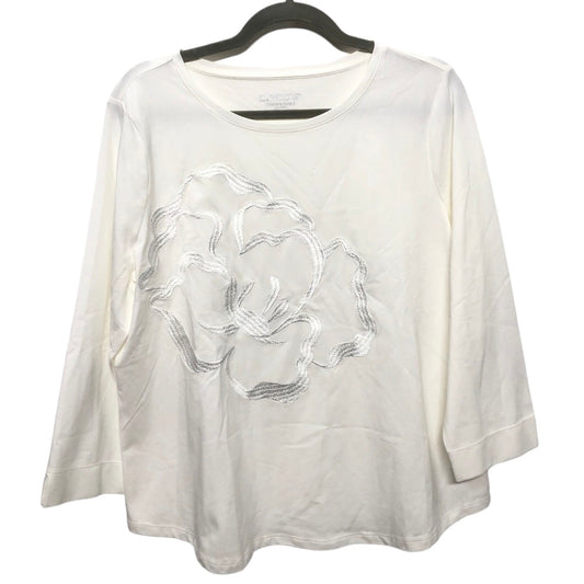 White Top 3/4 Sleeve Chicos, Size L