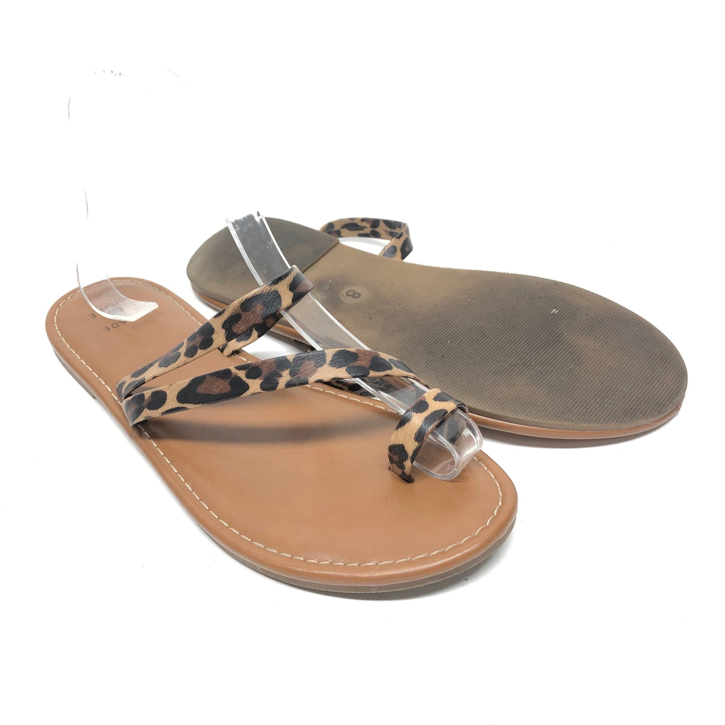 Animal Print Sandals Flats Shade & Shore, Size 8