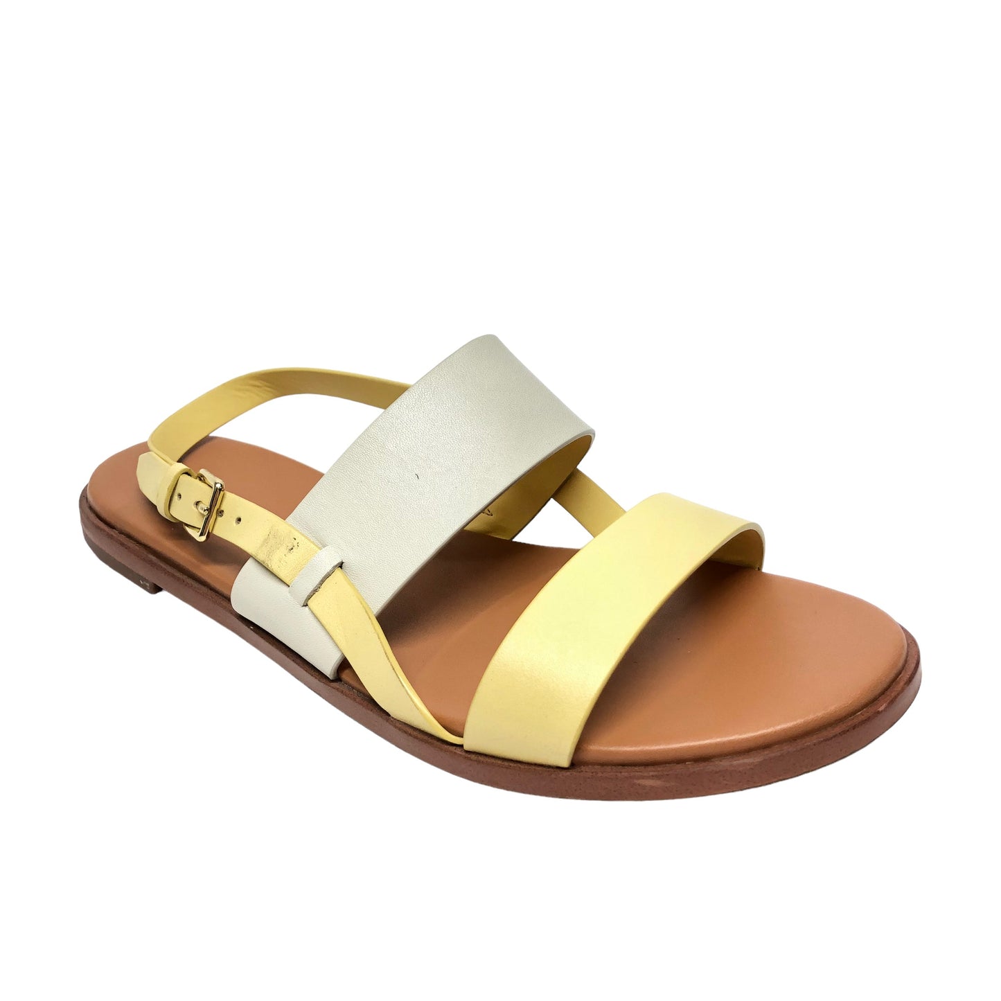 White & Yellow Sandals Flats Cole-haan, Size 8.5