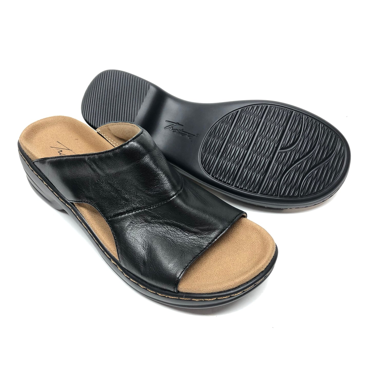 Black Sandals Flats Cmb, Size 6.5