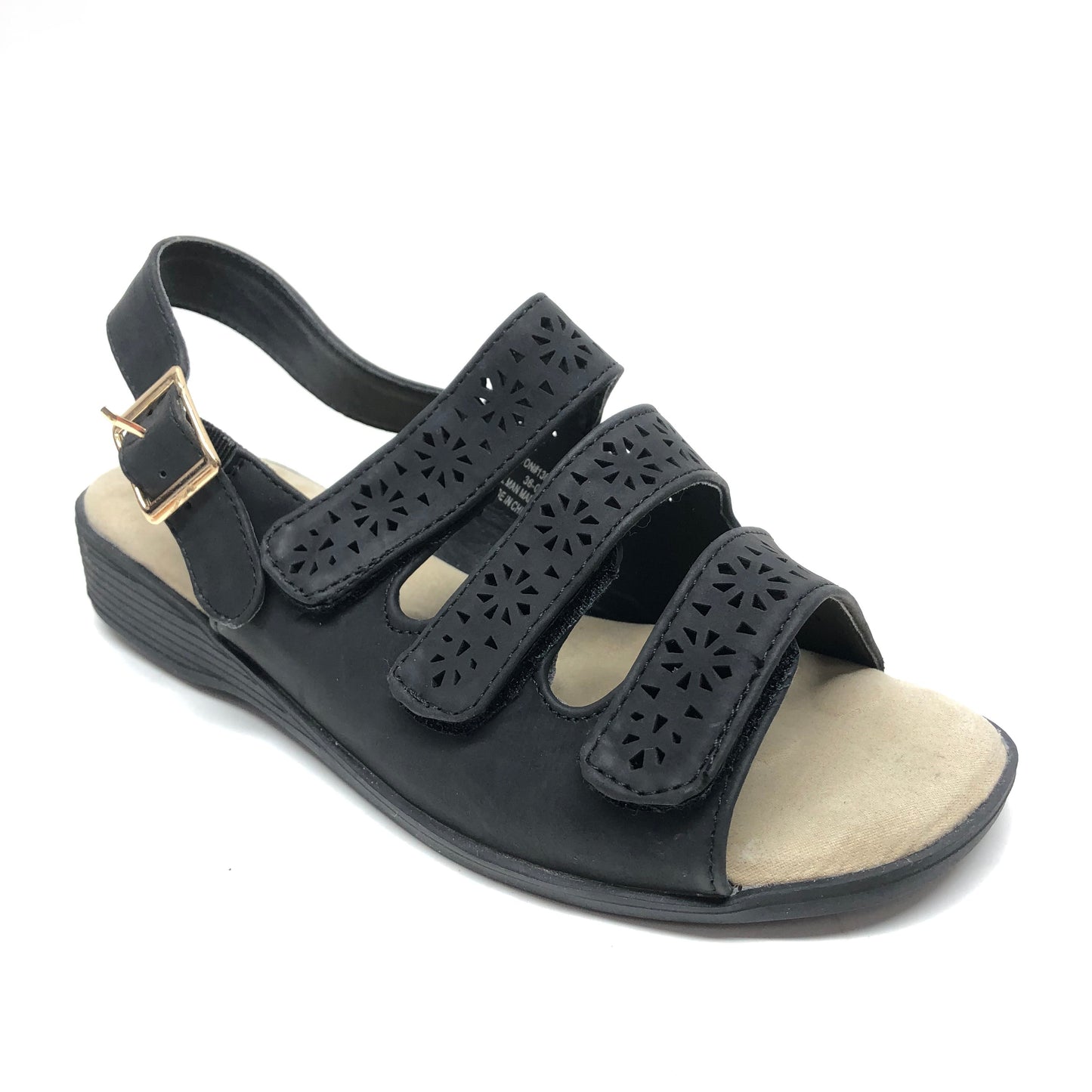 Black Sandals Flats Comfortview, Size 7