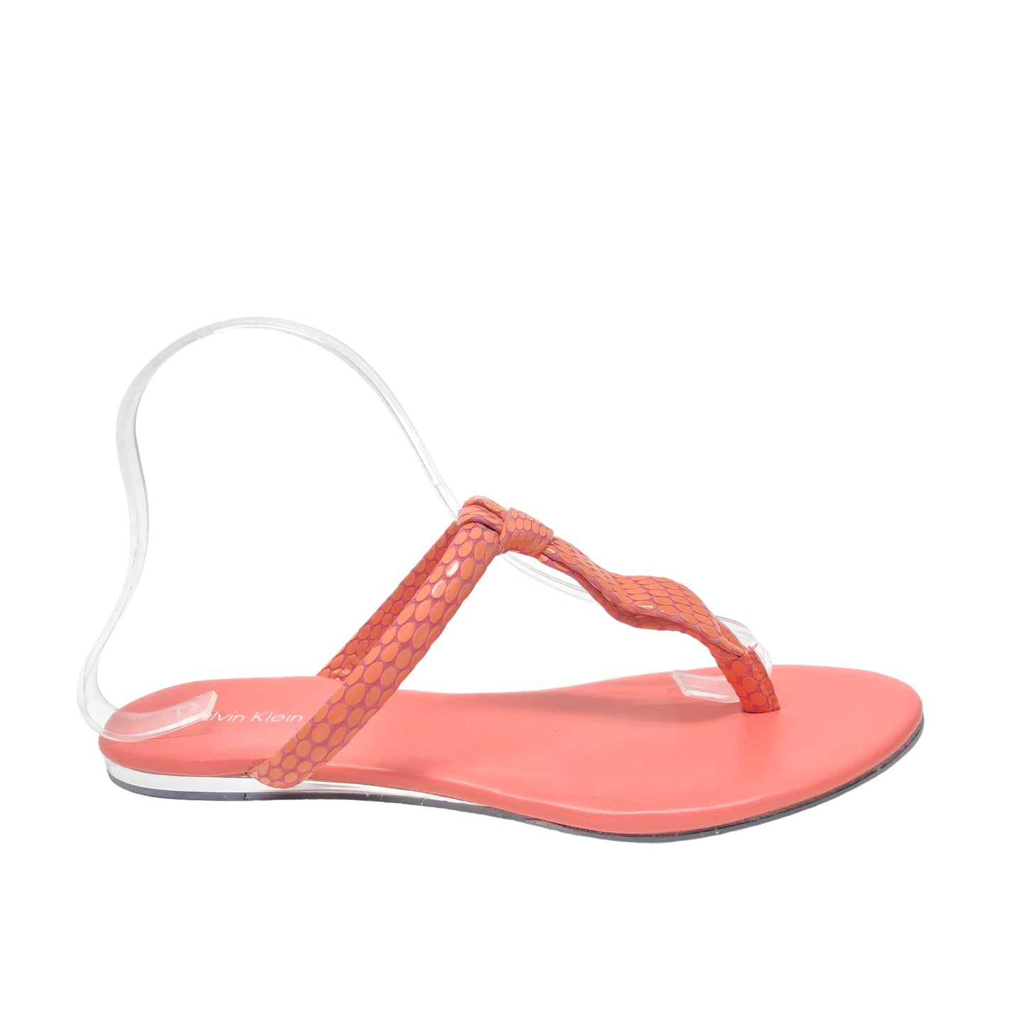 Coral Sandals Flats Calvin Klein, Size 8