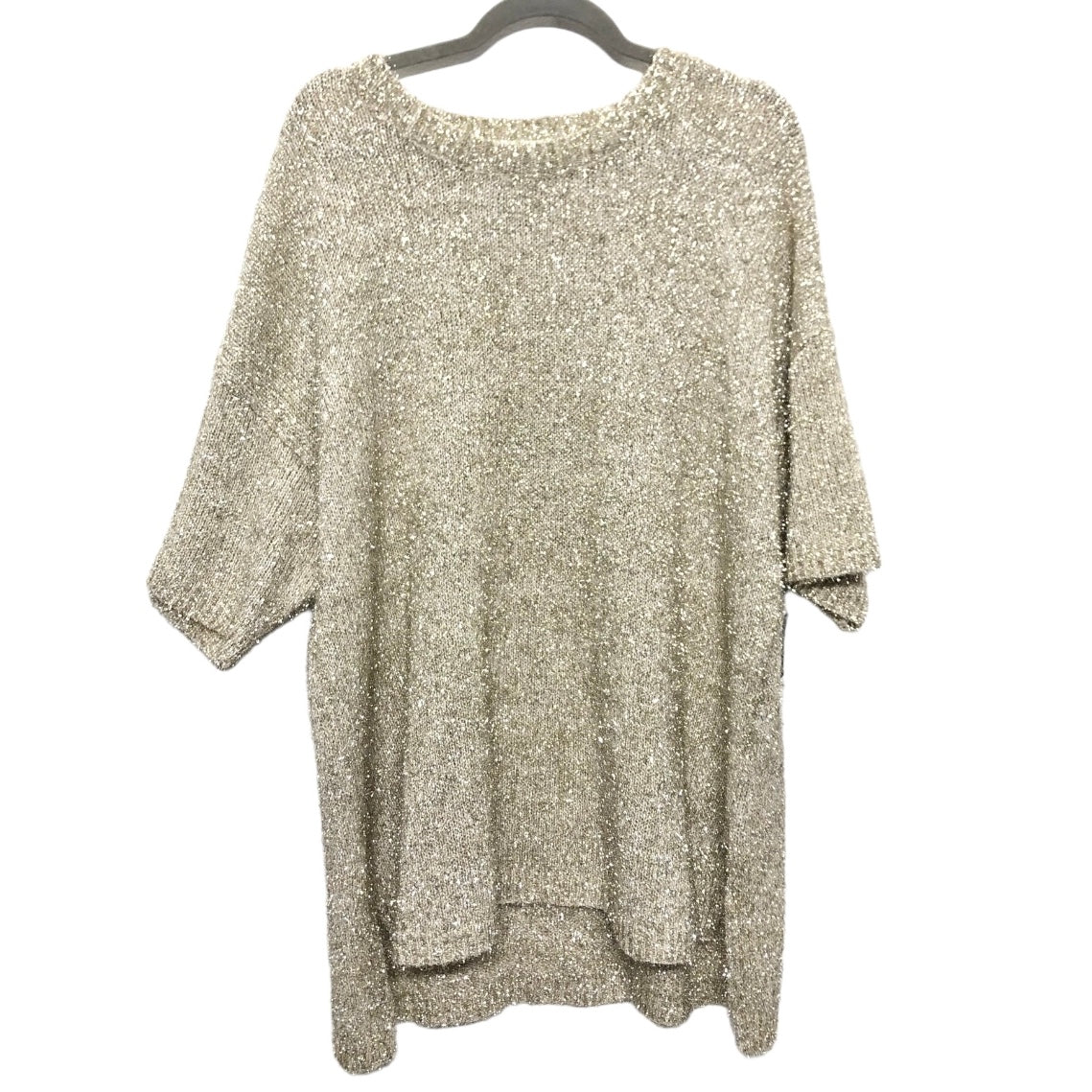Beige Sweater Short Sleeve She + Sky, Size 1x