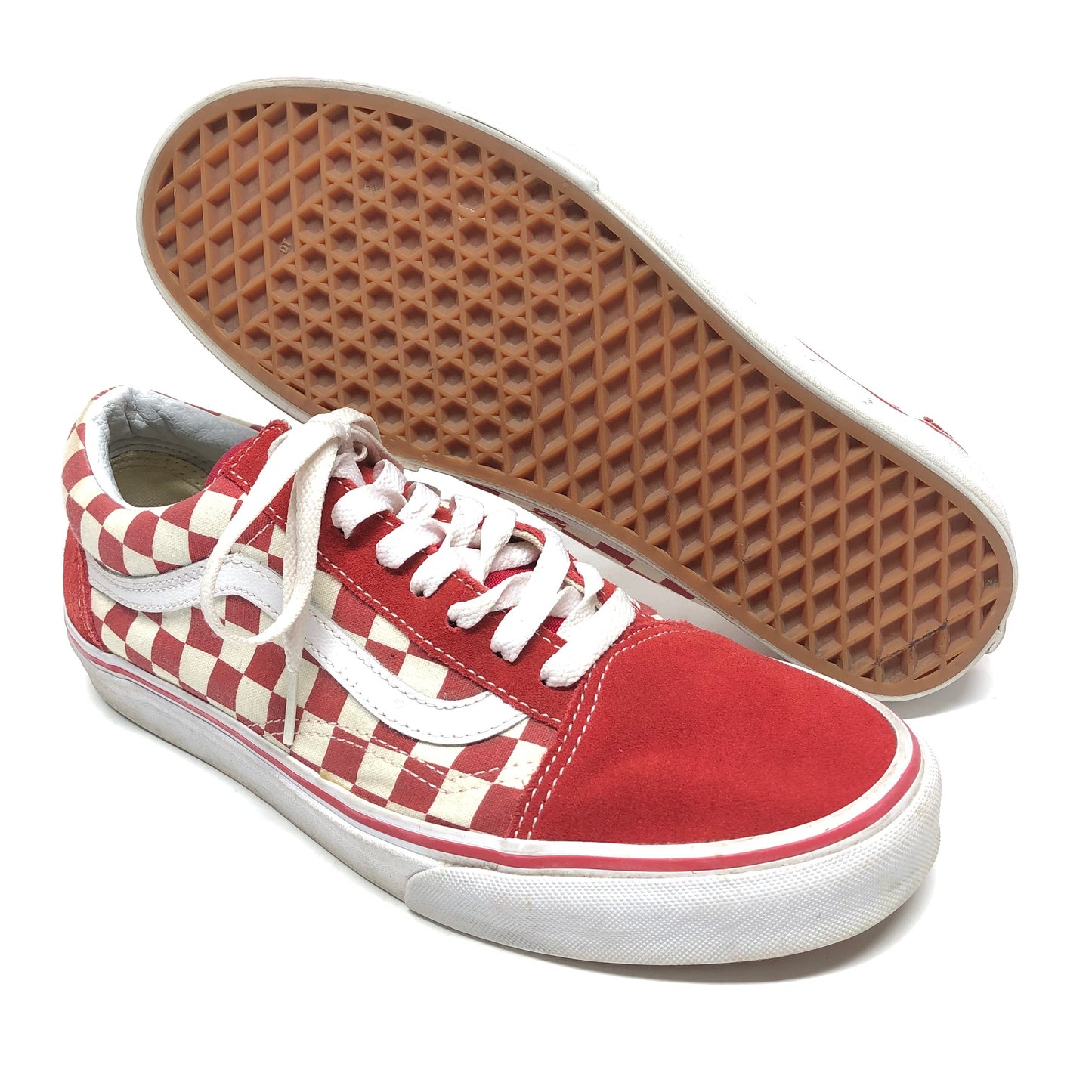 Red & White Shoes Sneakers Vans, Size 10