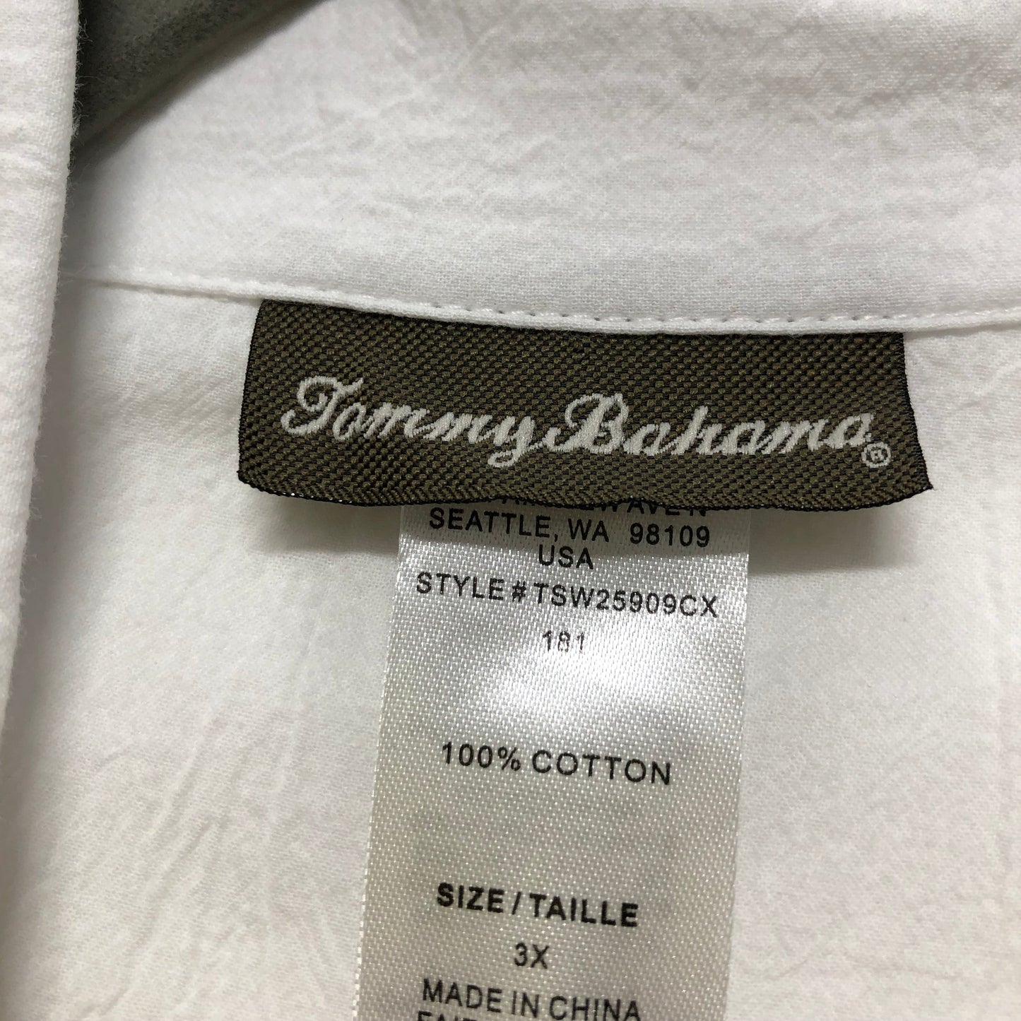 White Tunic Long Sleeve Tommy Bahama, Size 3x