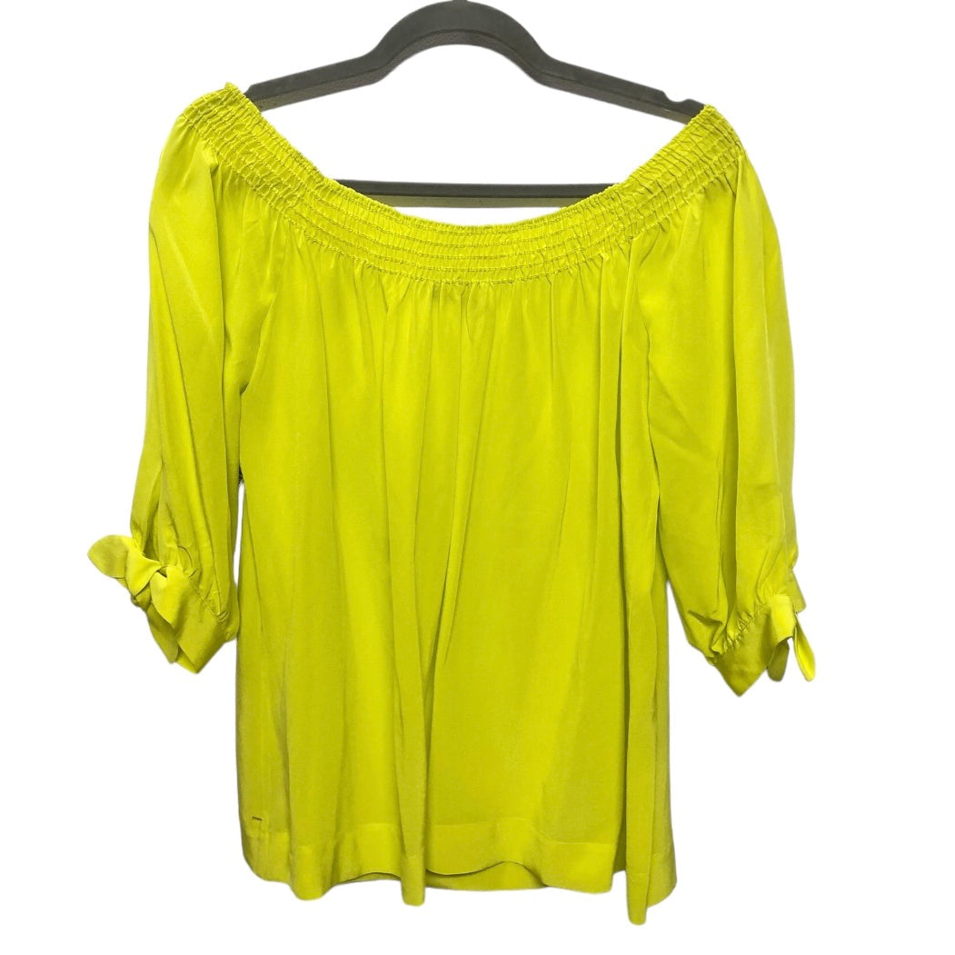 Yellow Blouse Short Sleeve Trina Turk, Size S