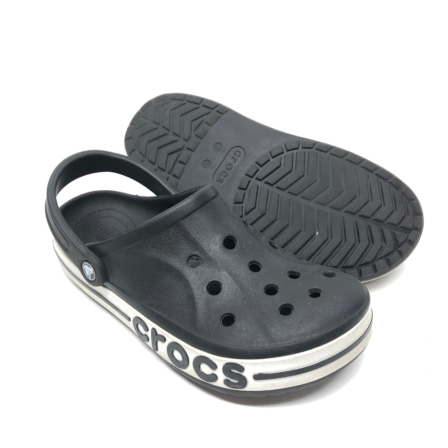 Black Sandals Sport Crocs, Size 10