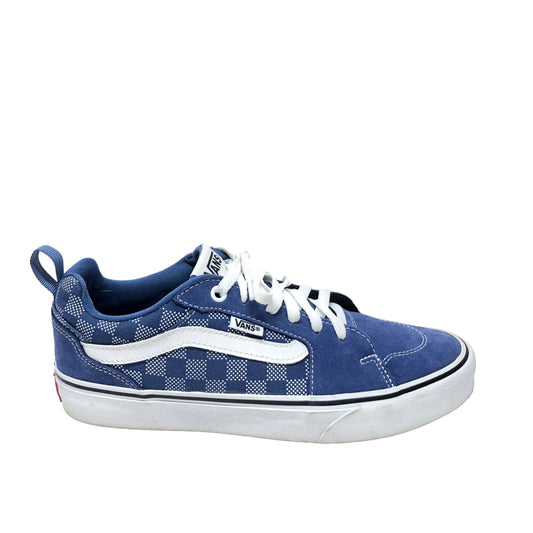 Blue & White Shoes Sneakers Vans, Size 9.5