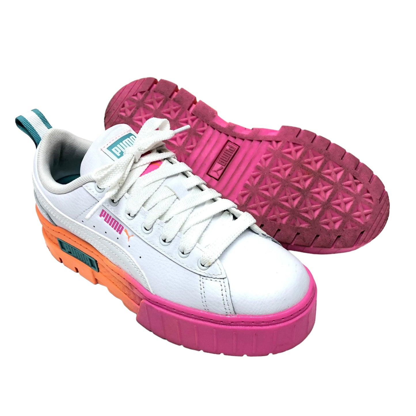 Orange & Pink Shoes Sneakers Puma, Size 5