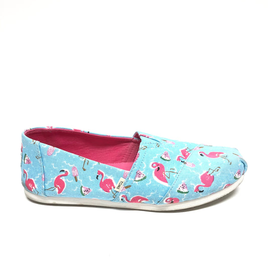 Blue & Pink Shoes Flats Toms, Size 9