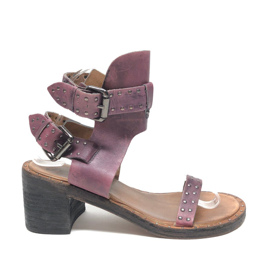 Purple Sandals Heels Block Free People, Size 8.5