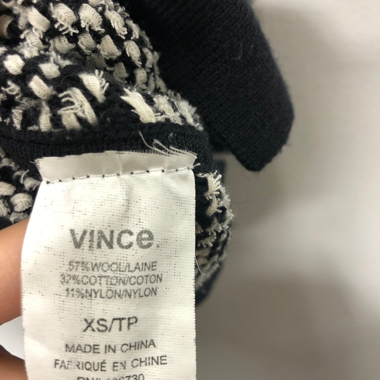 Sweater By Vince In Black & White, Size: Xs