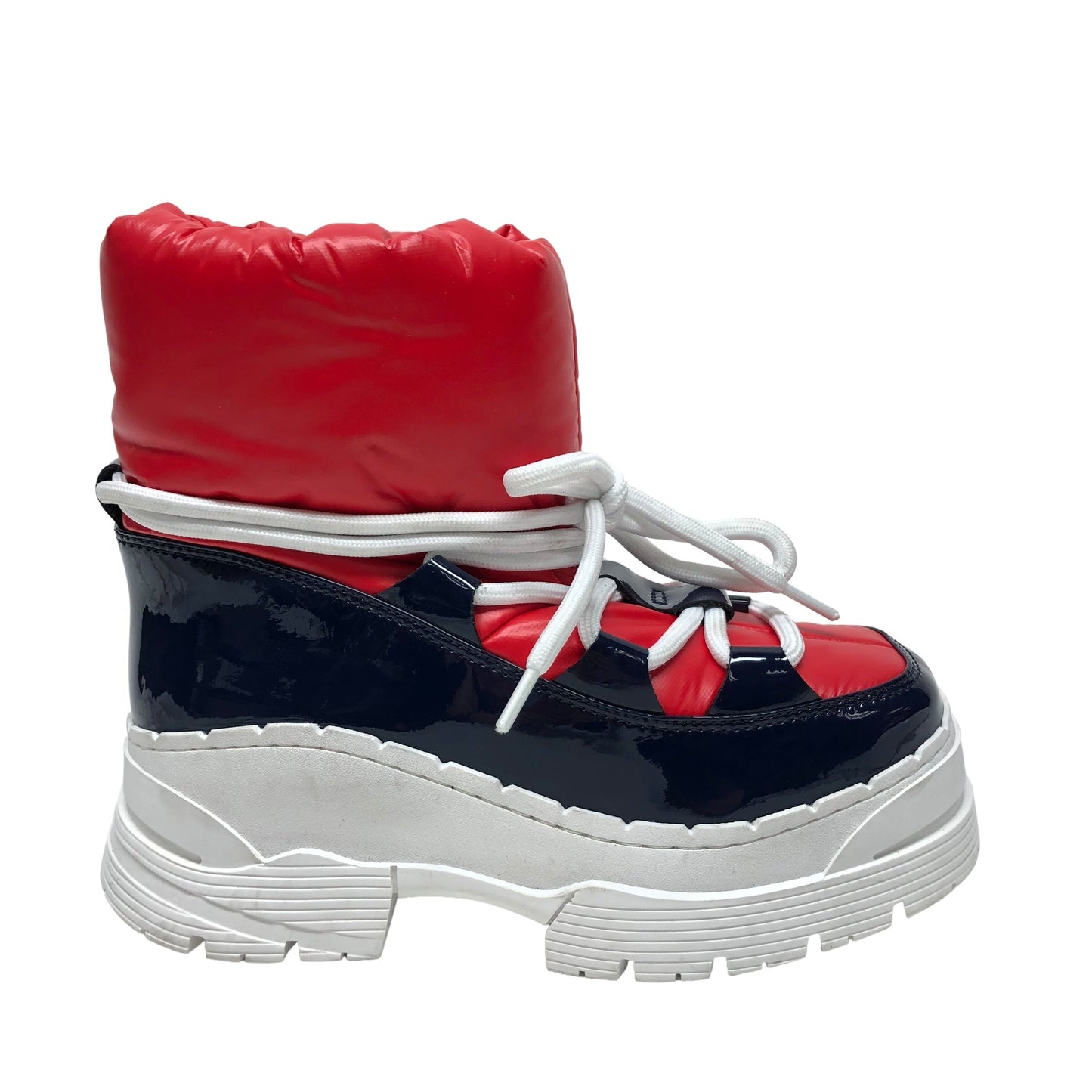 Boots Snow By Jeffery Campbell In Blue & Red & White, Size: 7