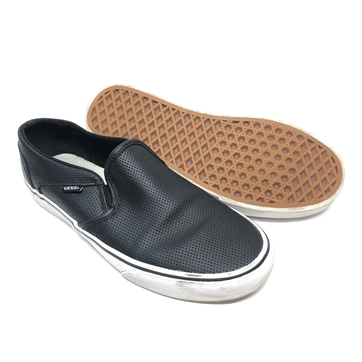 Shoes Flats By Vans In Black, Size: 9