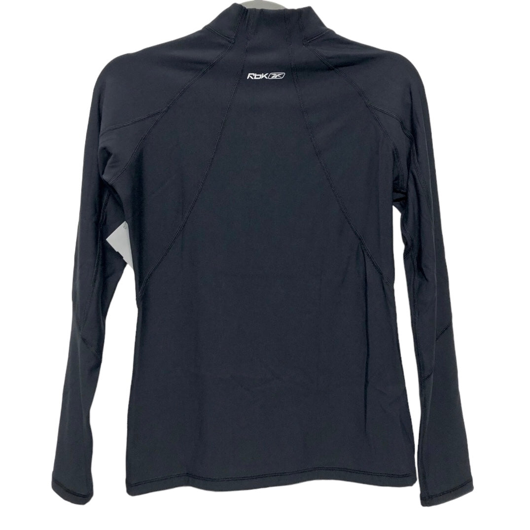 Athletic Top Long Sleeve Collar By Reebok In Black, Size: M