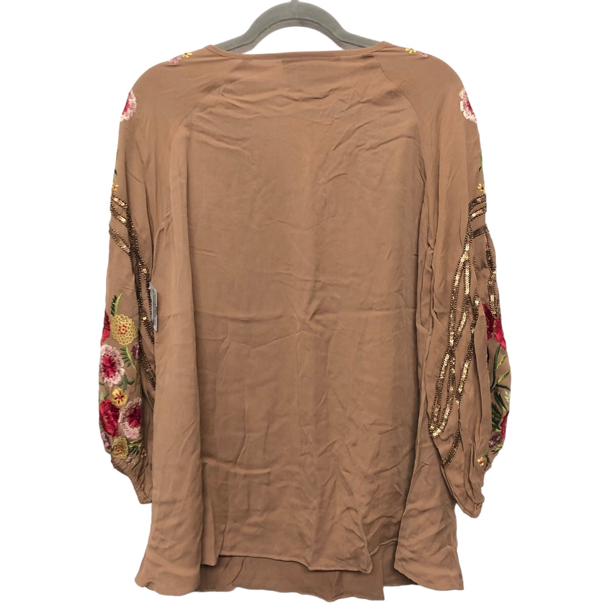 Top Long Sleeve By Cmb In Brown, Size: L