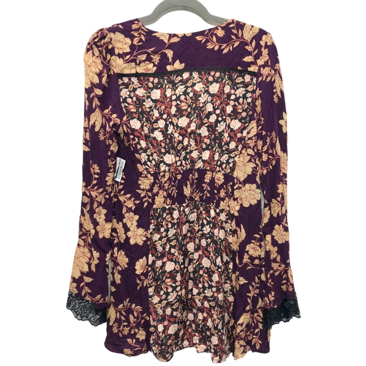 Tunic Long Sleeve By Free People In Black & Purple, Size: S