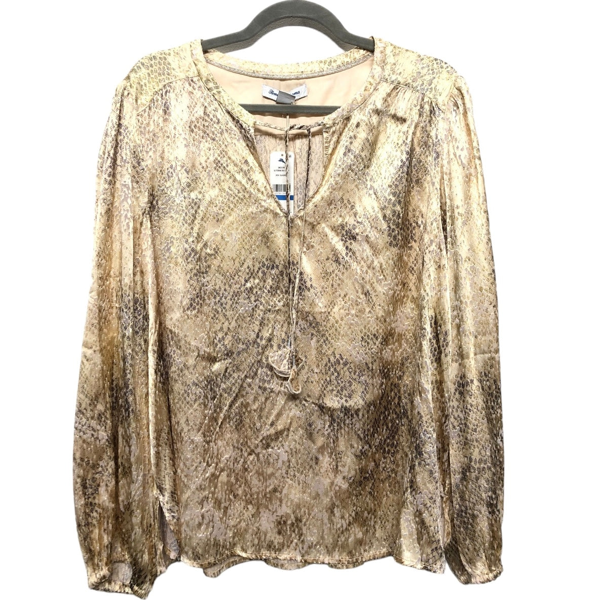 Top Long Sleeve By Tommy Bahama In Gold, Size: Xl