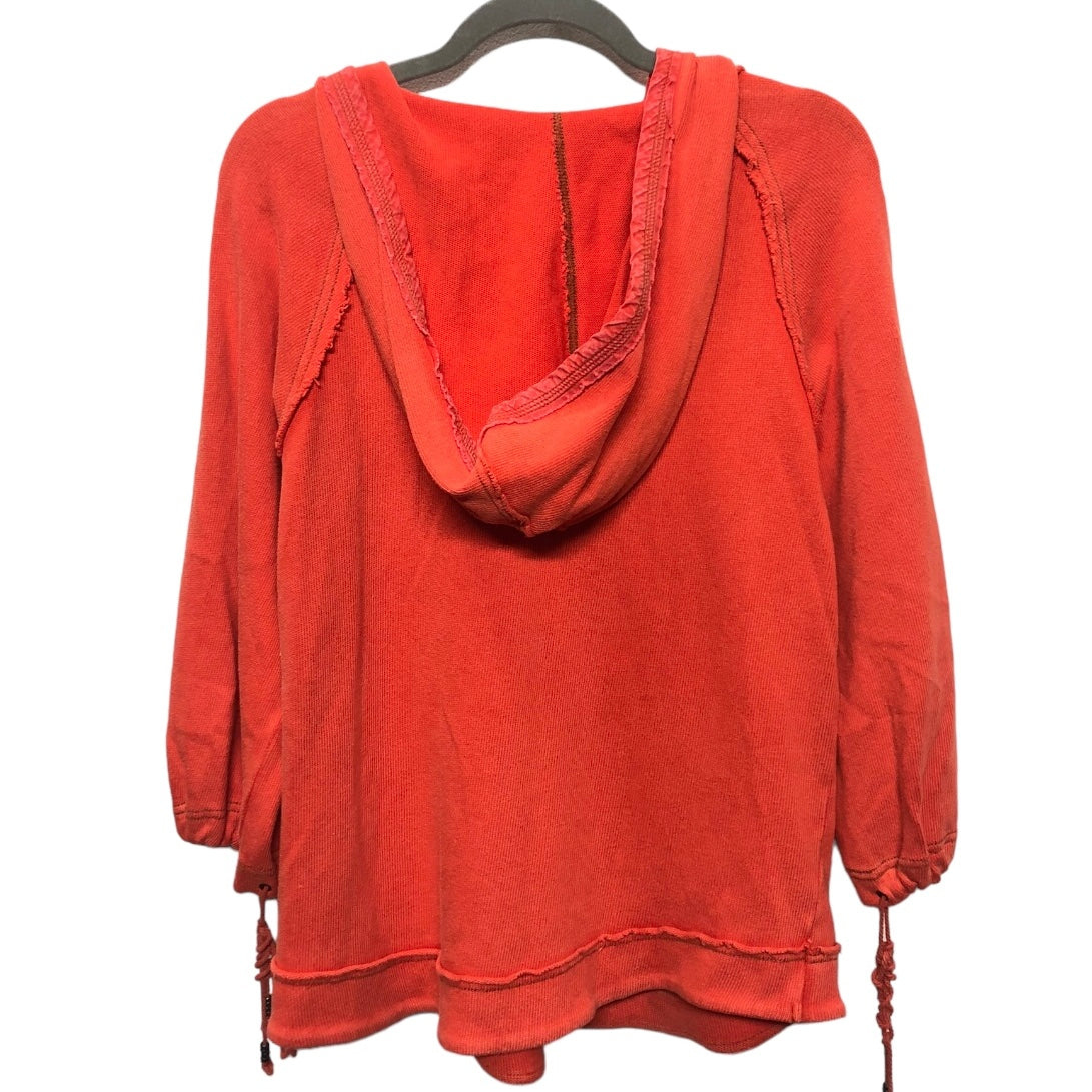 Sweatshirt Hoodie By Free People In Orange, Size: L