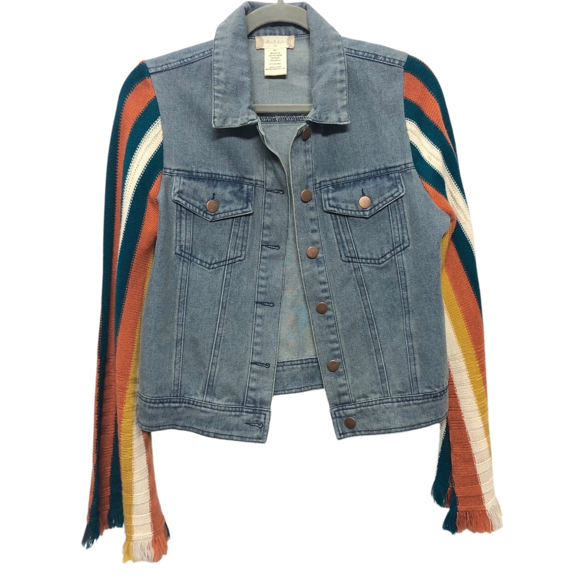 Jacket Denim By Altard State In Blue & Orange, Size: Xs