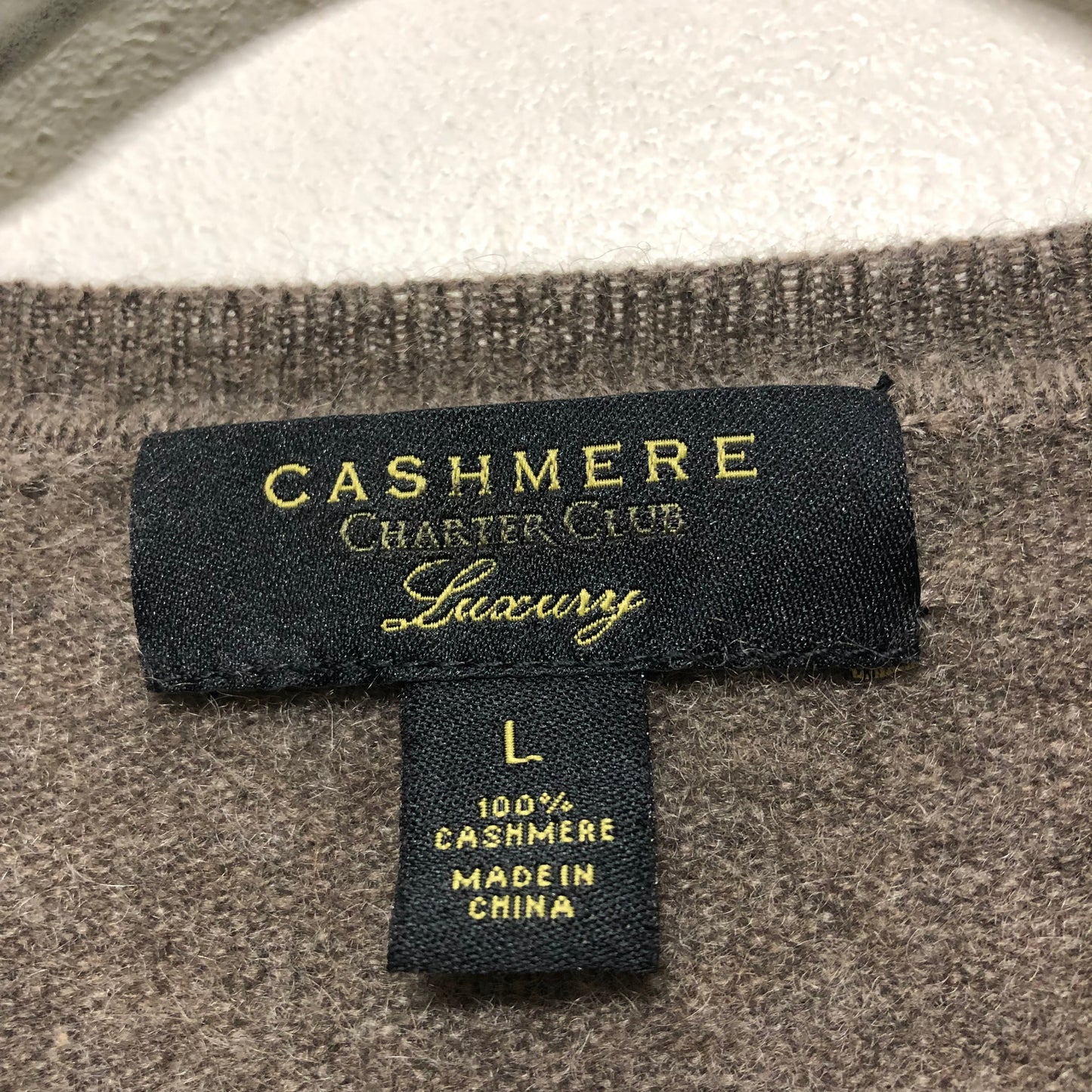 Sweater Cashmere By Charter Club In Taupe, Size: L