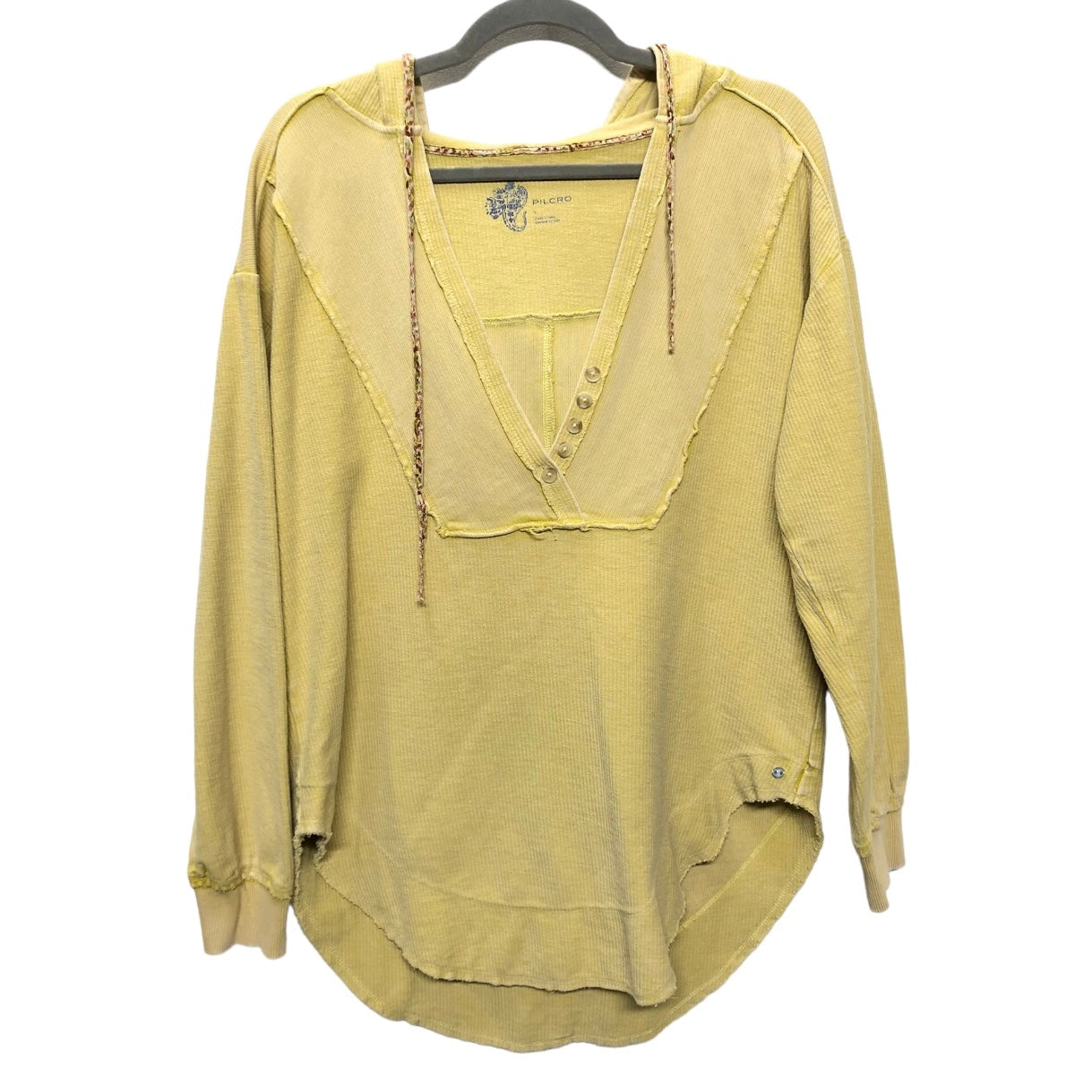 Sweatshirt Hoodie By Pilcro In Chartreuse, Size: S