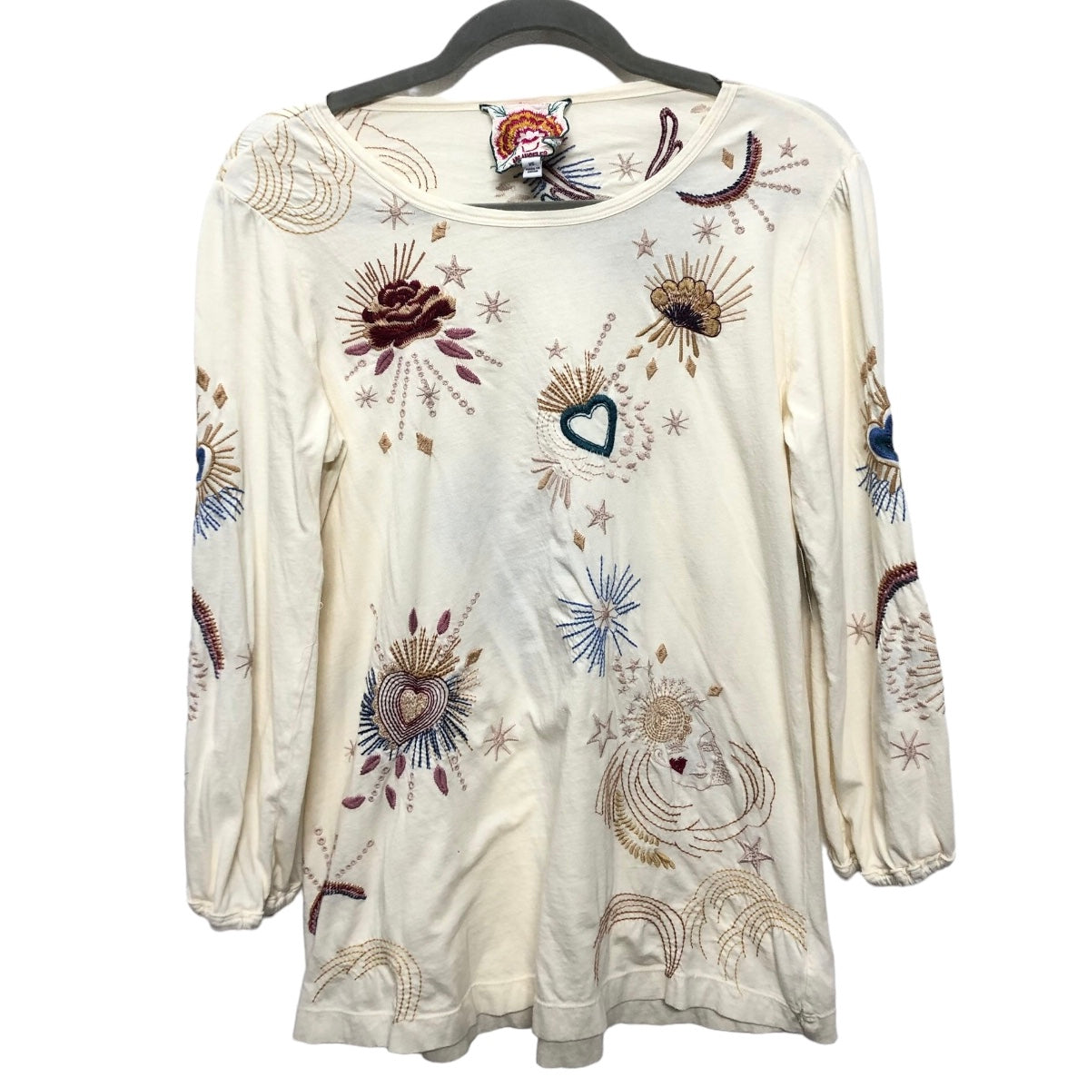 Top Long Sleeve By Johnny Was In Cream, Size: Xs