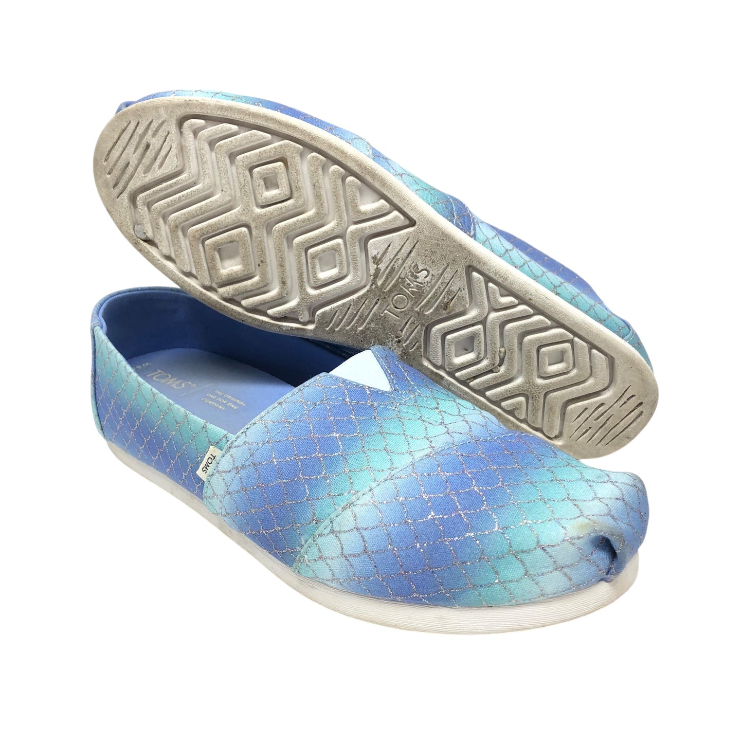 Shoes Flats By Toms In Blue & Green, Size: 8l