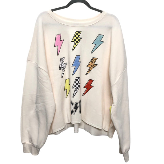 Sweatshirt Crewneck By Clothes Mentor In Cream, Size: 3x