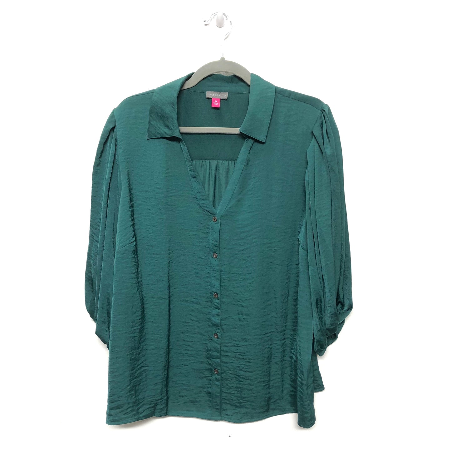 Blouse 3/4 Sleeve By Vince Camuto In Green, Size: 2x