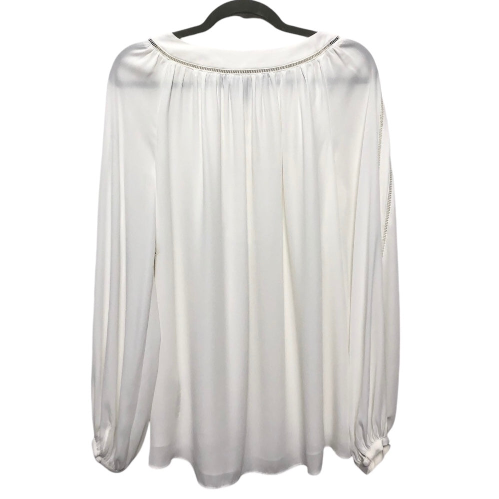 Blouse Long Sleeve By White House Black Market In White, Size: 8