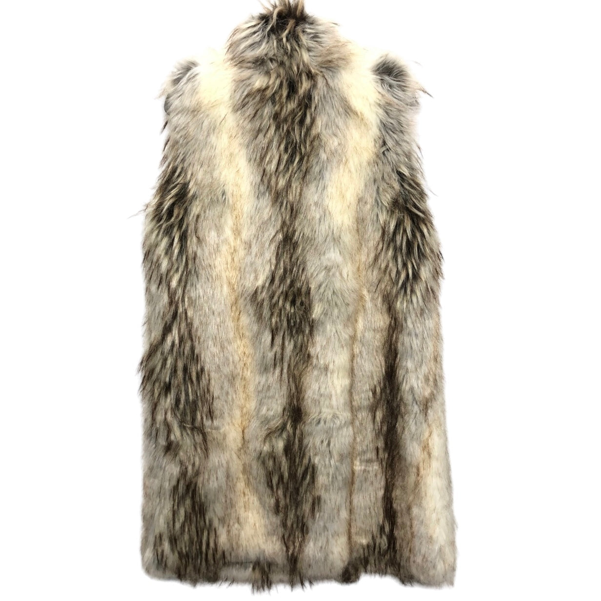 Coat Faux Fur & Sherpa By Cma In Brown & Cream, Size: Xl