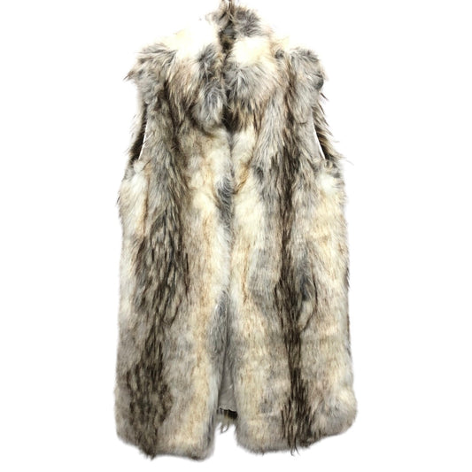 Coat Faux Fur & Sherpa By Cma In Brown & Cream, Size: Xl