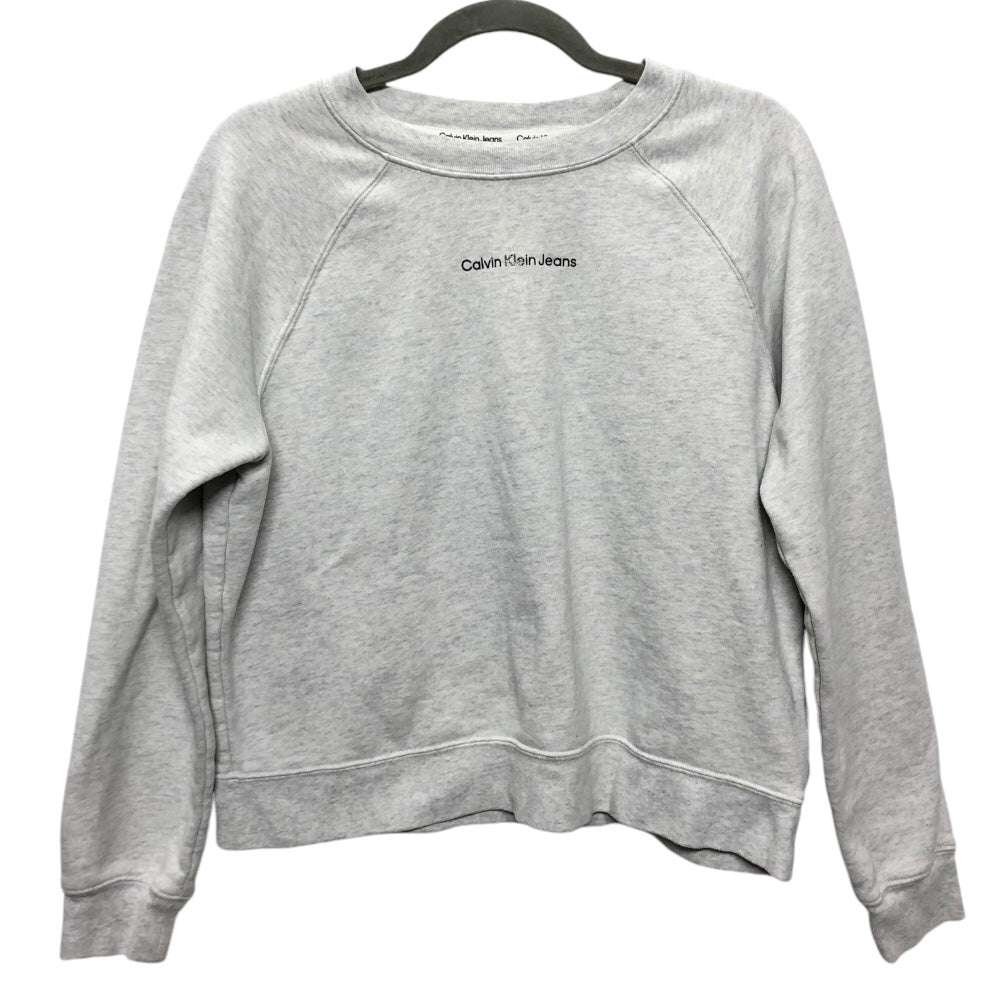 Sweatshirt Crewneck By Calvin Klein In Grey, Size: L