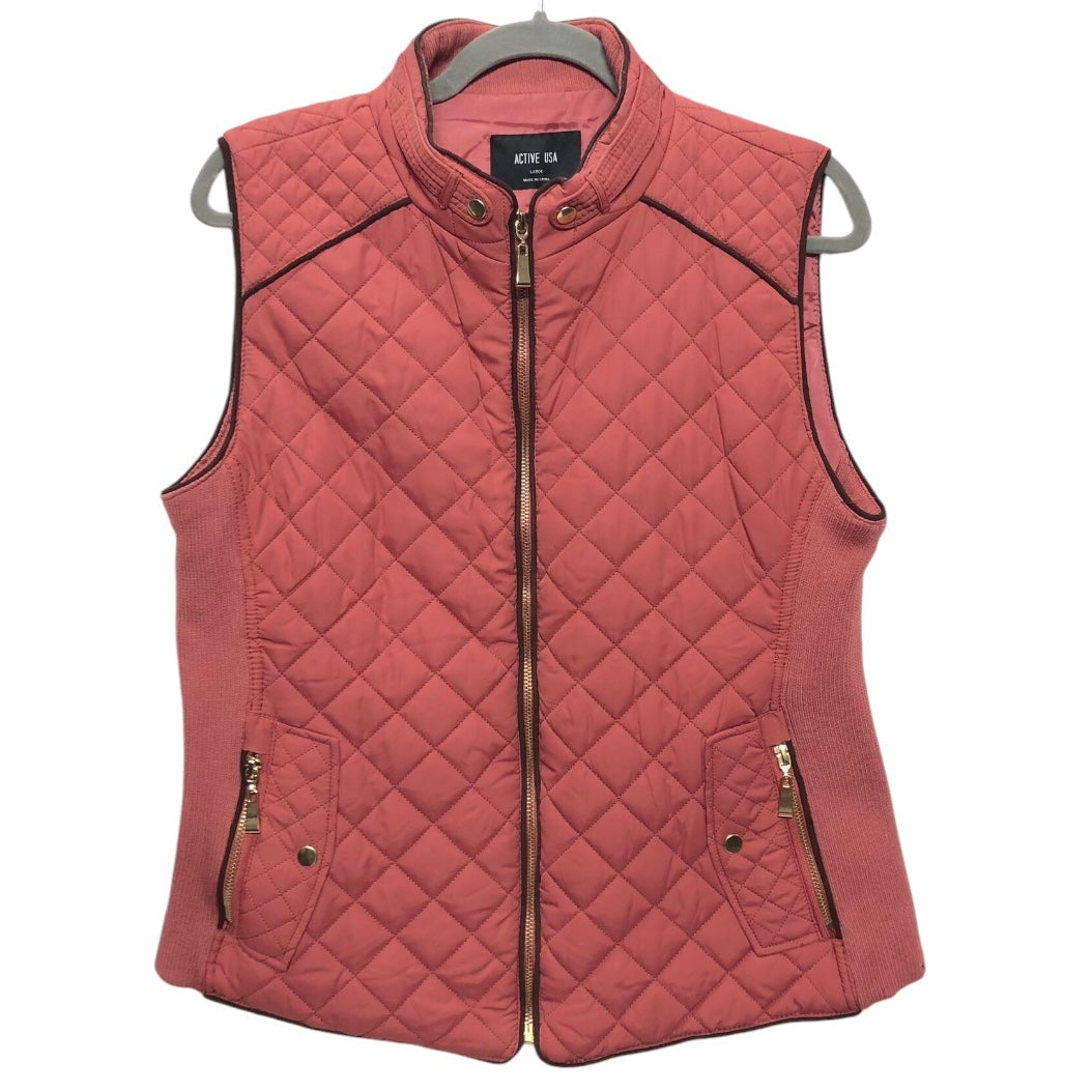 Vest Puffer & Quilted By Active Usa In Mauve, Size: L