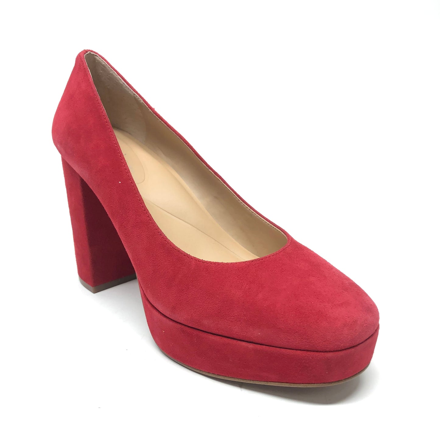 Shoes Heels Block By Copper Key In Red, Size: 8.5