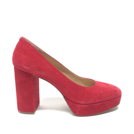 Shoes Heels Block By Copper Key In Red, Size: 8.5