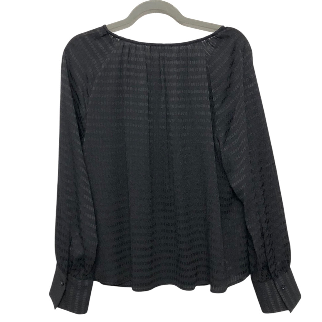 Blouse Long Sleeve By Calvin Klein In Black, Size: M