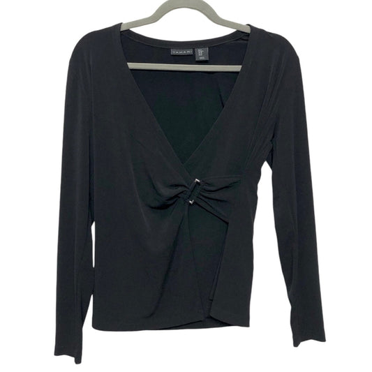 Top Long Sleeve By Tahari By Arthur Levine In Black, Size: M