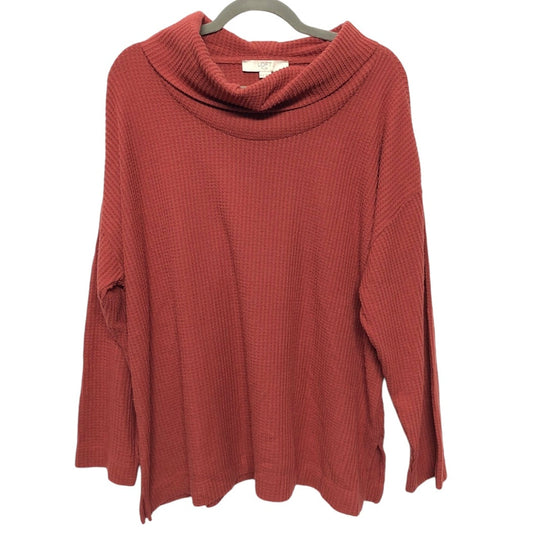 Sweatshirt Collar By Loft In Orange & Red, Size: 1x