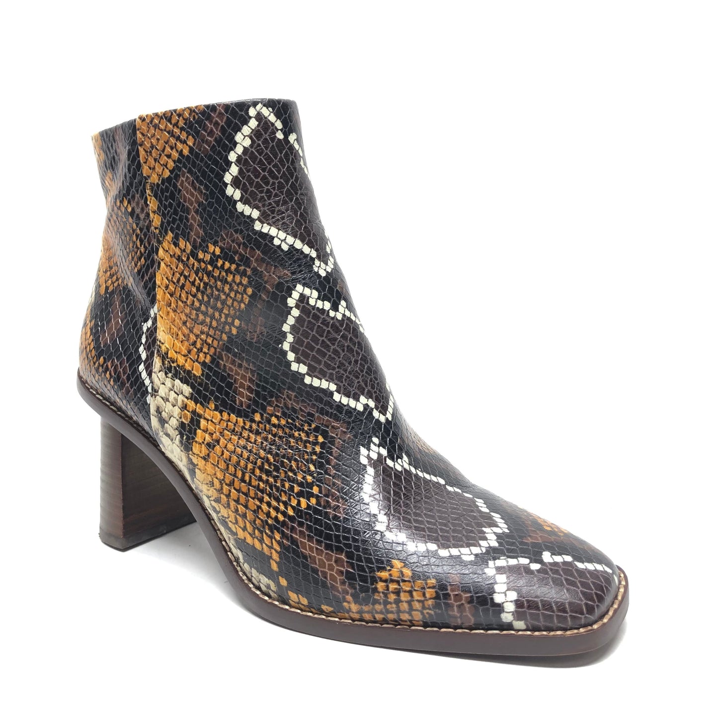 Boots Ankle Heels By Gibson And Latimer In Snakeskin Print, Size: 8