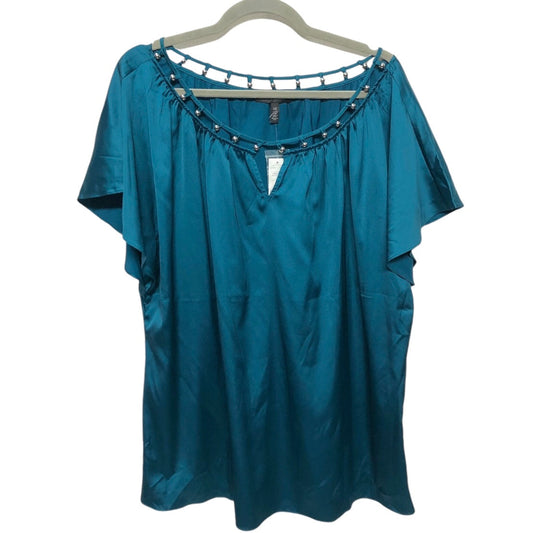 Blouse Short Sleeve By White House Black Market In Blue, Size: 2x