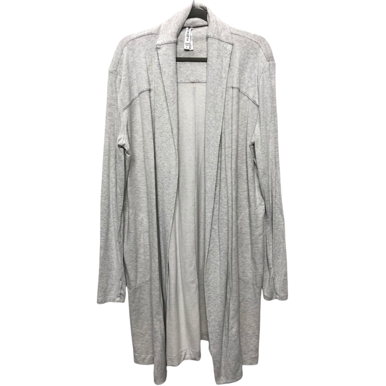 Sweater Cardigan By Athleta In Grey & White, Size: L