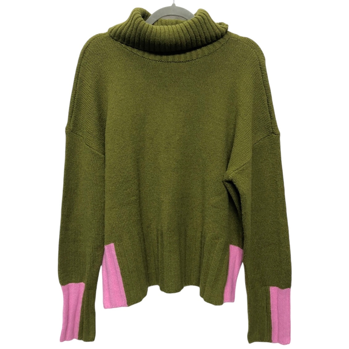 Sweater By Peace Love World In Green & Pink, Size: M