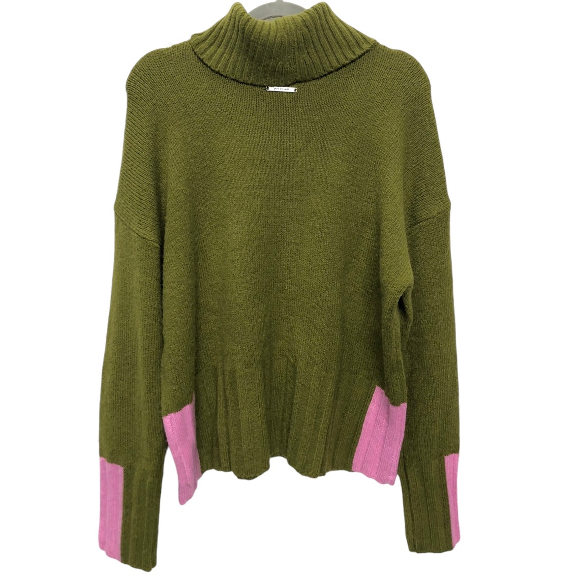 Sweater By Peace Love World In Green & Pink, Size: M