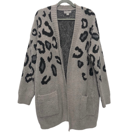 Sweater Cardigan By Barefoot Dreams In Black & Grey, Size: L