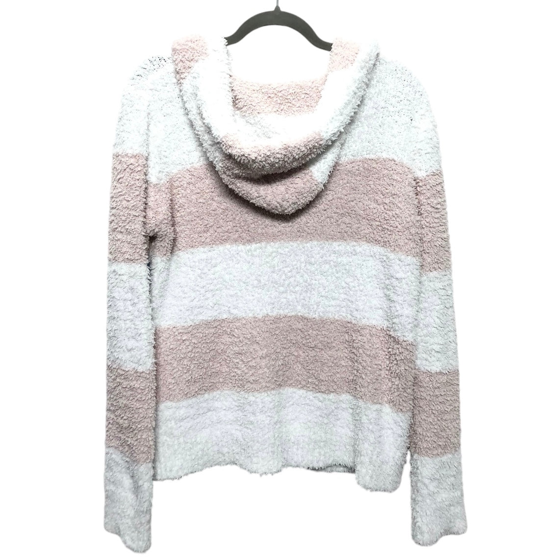 Sweatshirt Hoodie By Pol In Pink & White, Size: L